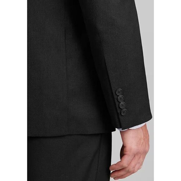 40R Pronto Uomo Men's 2pc Suit Jacket Blazer Pant Size 34W Charcoal E03256 - Picture 9 of 15